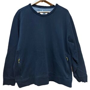 Bombas Mens Crewneck Black Long Sleeve Zipper Pockets Size XXL Casual EUC